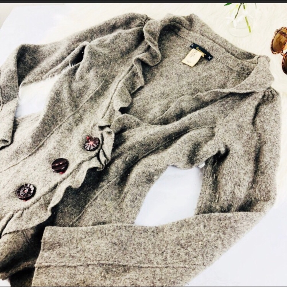 Anthropologie button-down wool sweater